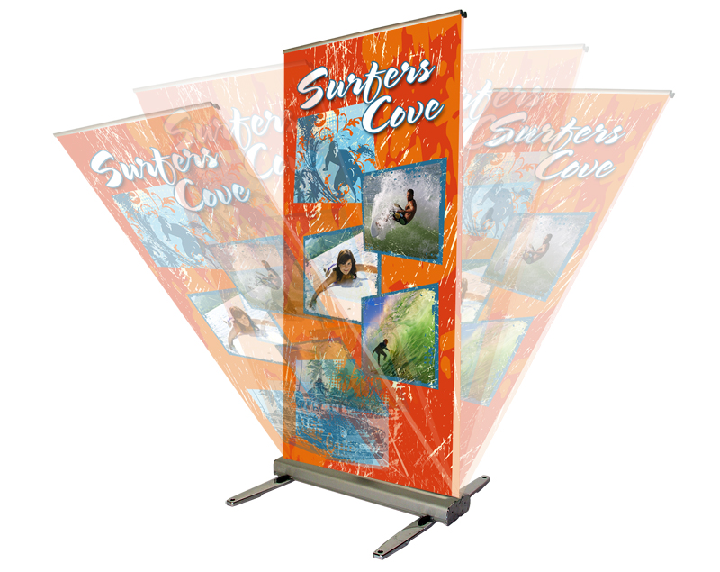 two sided banner stands